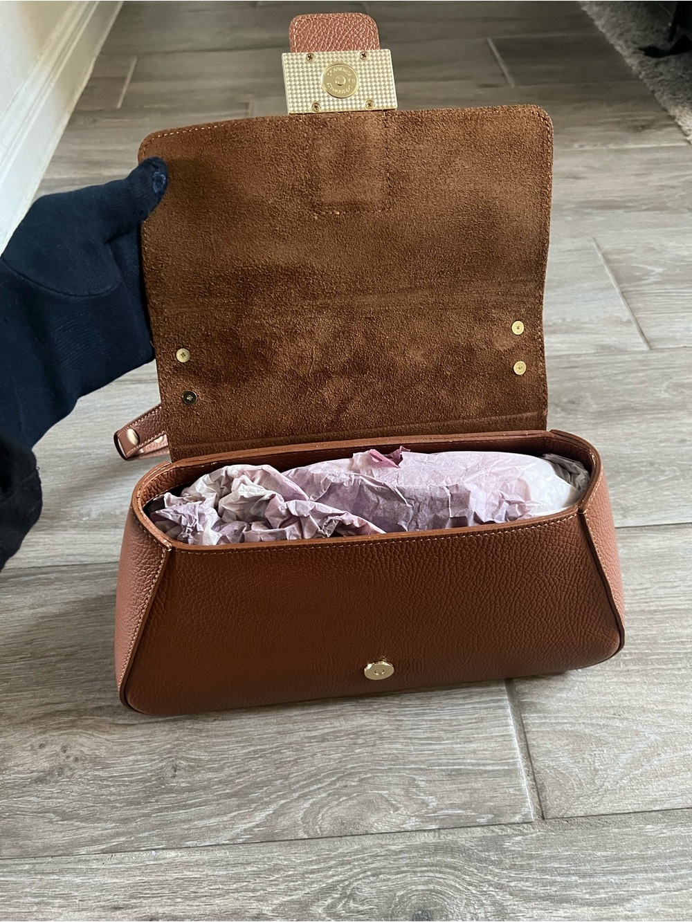 Lilium Firenze Genuine Leather Brown Suede Shoulder bag - Picture 10 of 17